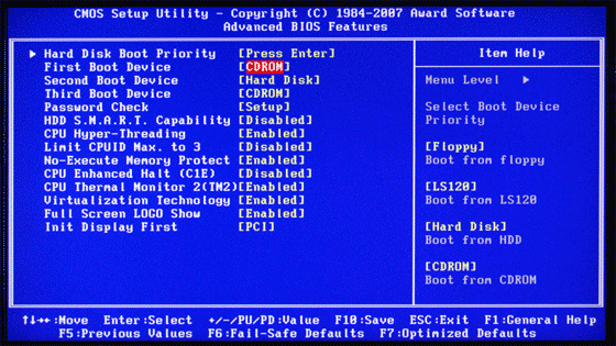 phoenix awardbios cmos setup utility windows 7 usb